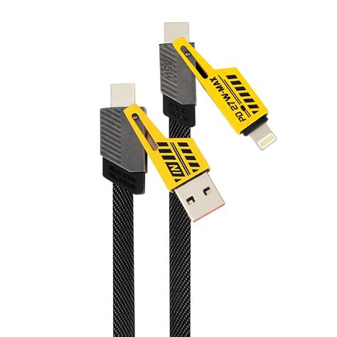 GIZMORE W4IN1 Quad Rugged Aramid Fibre Flat Braided Metal ,Charging