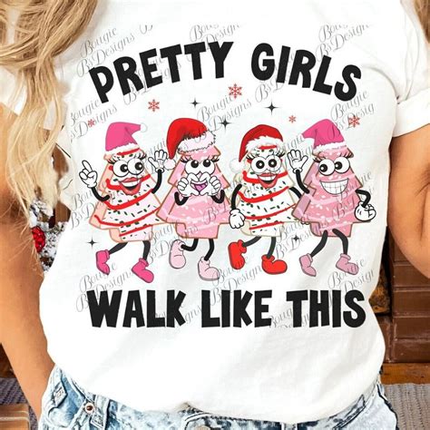 The Pretty Girls Walk Like This Png, 90s Christmas PNG, Christmas Tree ...