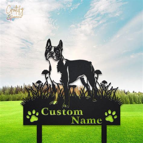 Boston Terriers Sign , Personalized Dog Memorial Stake, Metal Stake, Sympathy Sign, Pet Grave ...