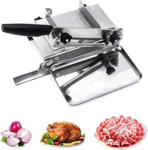 Amazon.com: Meat slicer, GrillFancy stainless steel heavy manual frozen ...