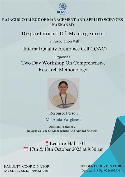 Rajagiri College of Management & Applied Sciences » Two Day Workshop on ...