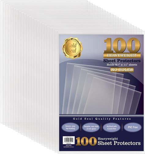 Amazon.com : GOLD SEAL No Holes Sheet Protectors, Bulk Pack, Letter ...