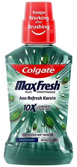 Colgate Maxfresh Plax Fresh Mint Mouth Wash 250 Ml - Uses, Side Effects ...