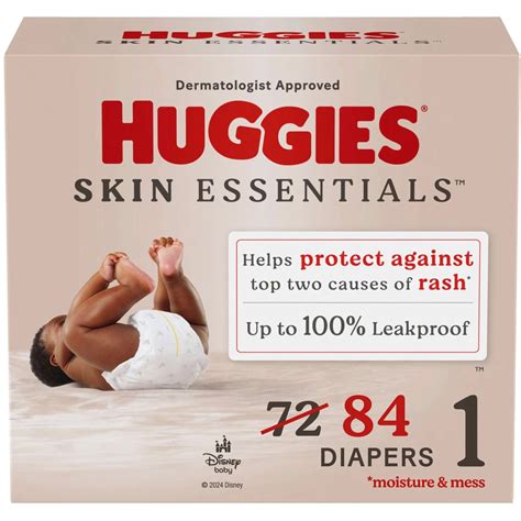 Huggies Skin Essentials Baby Diapers Size 1 (8-14 lbs) with Rash ...