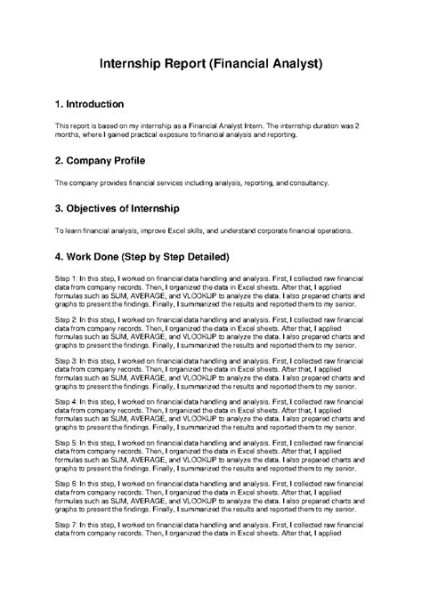Financial Analyst Internship Report: Insights and Analysis - Studocu