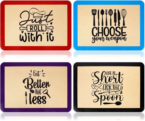 Amazon.com: Bokon 4 Pieces Funny Silicone Baking Mat Gift for Christmas ...