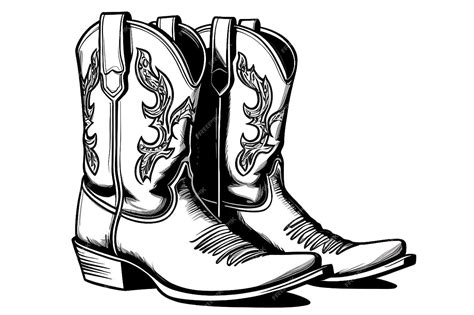 Premium Photo | Cowboy Boot Sketch with Western Wild West Inspired Drawing