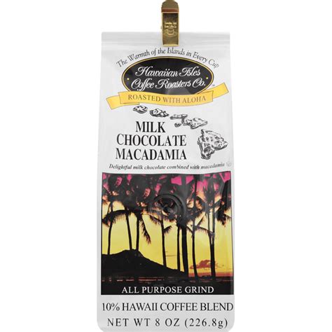 Hawaiian Isles Coffee, All Purpose Grind, Milk Chocolate Macadamia (8 ...