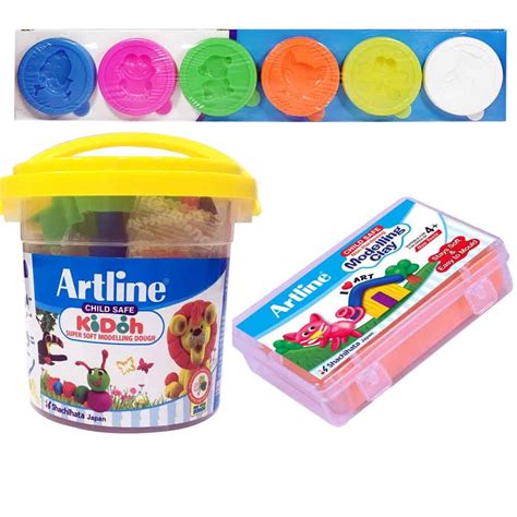 Artline Vibrant Neon Modelling Clay Combo Pack - 6x25 GM, 12x15 G (180G ...