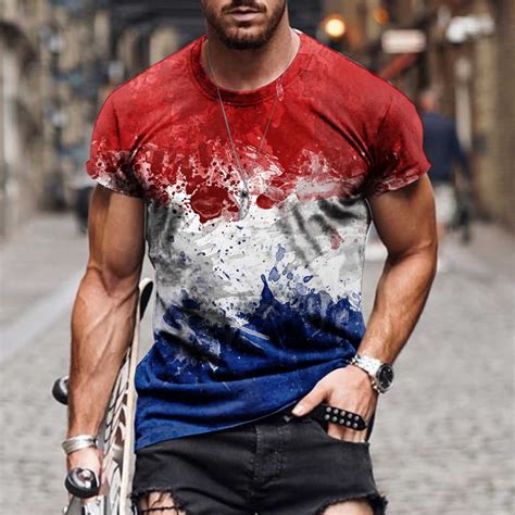 Mens 2024 4th of July Short Sleeve Graphic T-Shirts for Men Big and ...
