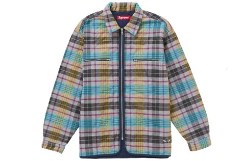 Supreme Quilted Flannel Zip Up Shirt Multicolor Men's - FW24 - US