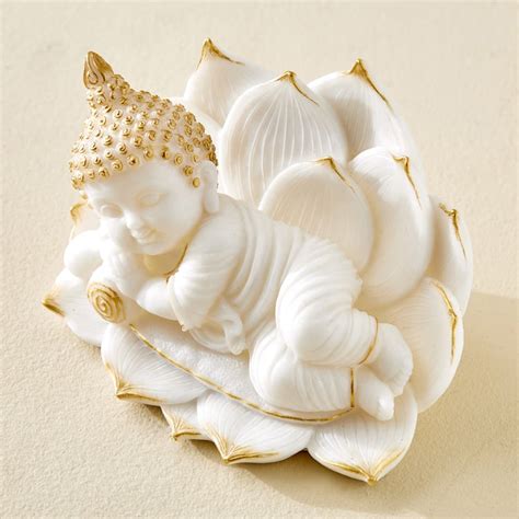 Buy Noor Noe Polyresin Buddha Sleeping on Lotus Figurine from Home ...