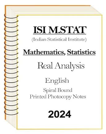 Buy Indian Statistical Institute M.STAT Mathematics Statistics Notes of ...