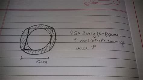 The side of a square is 10cm. Find the area between inscribed and ...