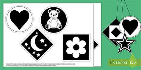 Black and White Contrast Baby Mobile Pictures | Twinkl