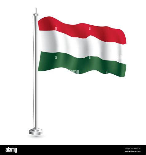 Hungarian Flag. Isolated Realistic Wave Flag of Hungary Country on ...