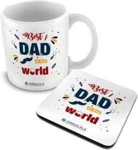Jhingalala Best Dad In The World Printed with Coaster Combo Gift for ...