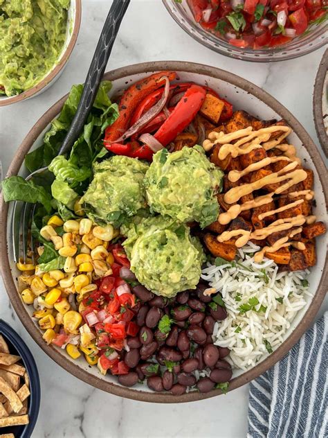 Vegan Burrito Bowls with Black Beans and Sweet Potatoes