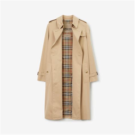 Long Kensington Heritage Trench Coat in Honey beige - Women, Cotton ...