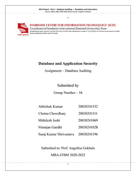 1 6 Brute Force - Audit - Course: DBAS, MBA-ITBM 2020-2022, Faculty ...