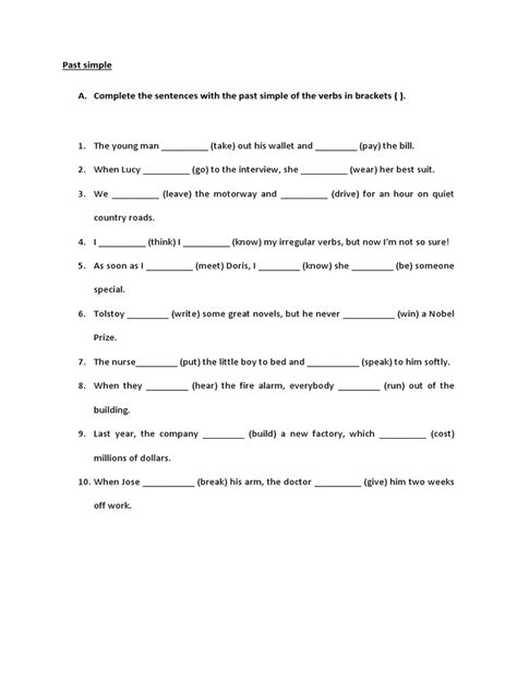 Past Simple Worksheet 的图像结果