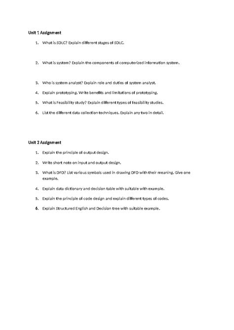 All SAD Assignment - aaa - Unit 1 Assignment 1. What is SDLC? Explain ...