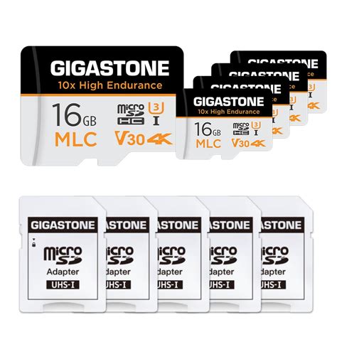 [10x High Endurance] Gigastone Industrial 16GB MLC Micro SD Card 5 Pack ...