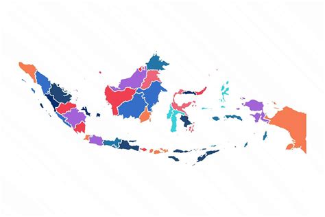 Multicolor Map of Indonesia With Provinces 25842955 Vector Art at Vecteezy