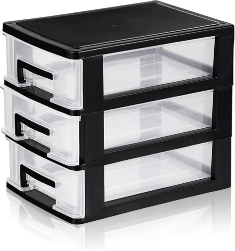 Amazon.com: SEWACC 3 Drawer Organizer Three Layer Plastic Storage ...