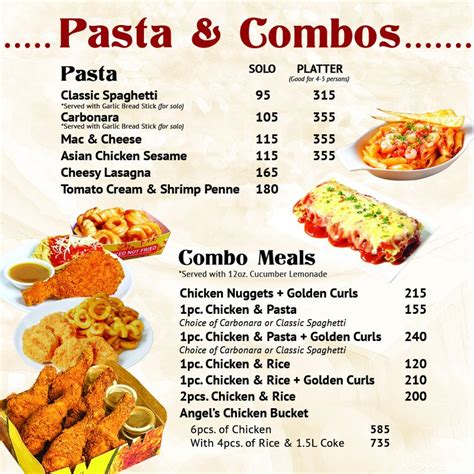 Angel's Pizza Menu + List of Branches