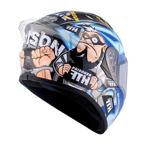 Bilmola Nex Polizia Gloss Black Blue Helmet– Moto Central
