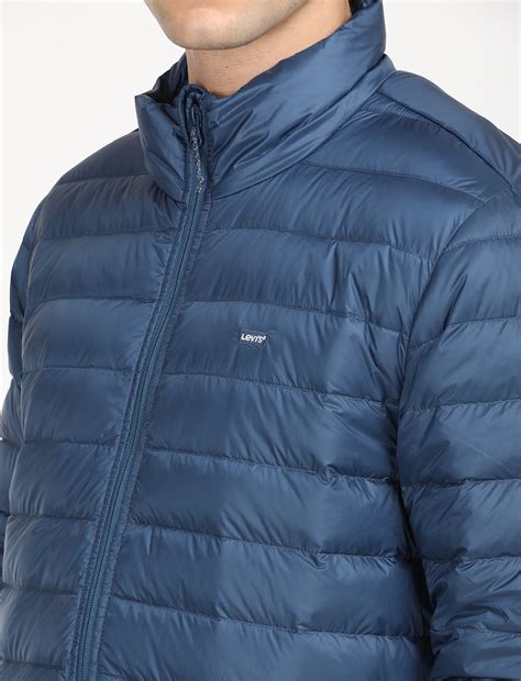 Men's Solid Blue Quilted Jacket – Levis India Store