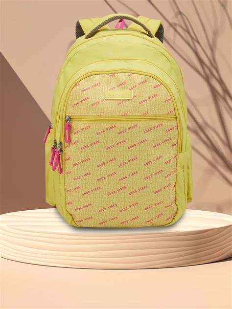 Buy Caprese Zoe School Backpack Large Yellow @ Rs.1249 | Caprese Bags