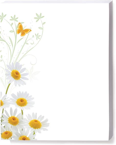 Buy PaperDirect White Daisies Border Papers, 8 12 x 11 Inches, 100 ...