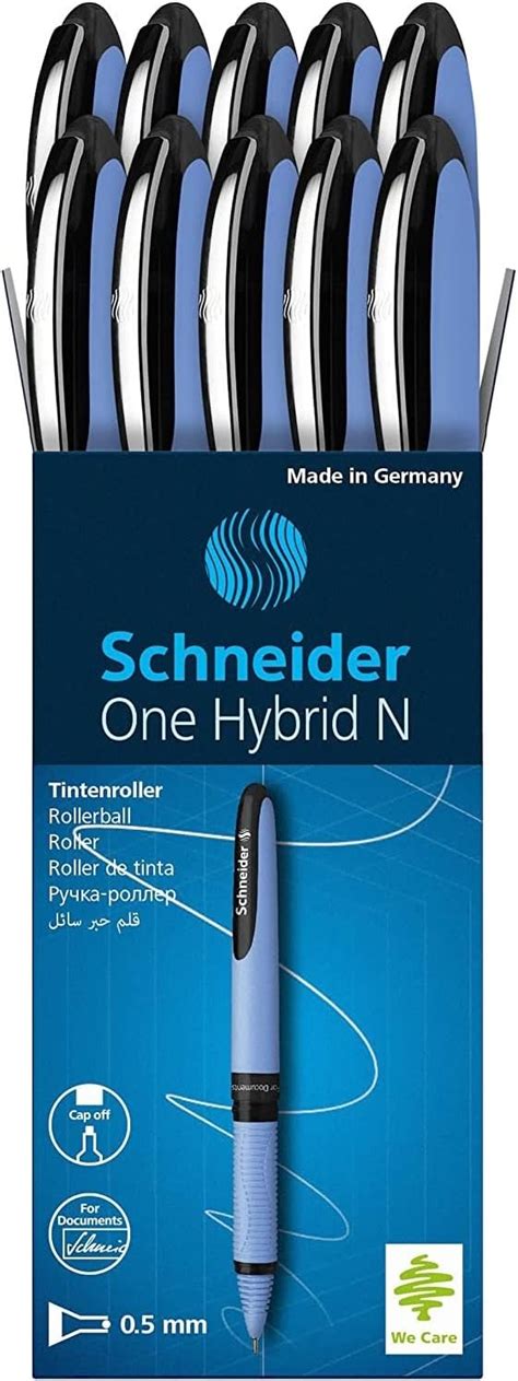 Schneider ONE Hybrid N Rollerball Pen, 0.5mm, Black, Box of 10 (183501 ...
