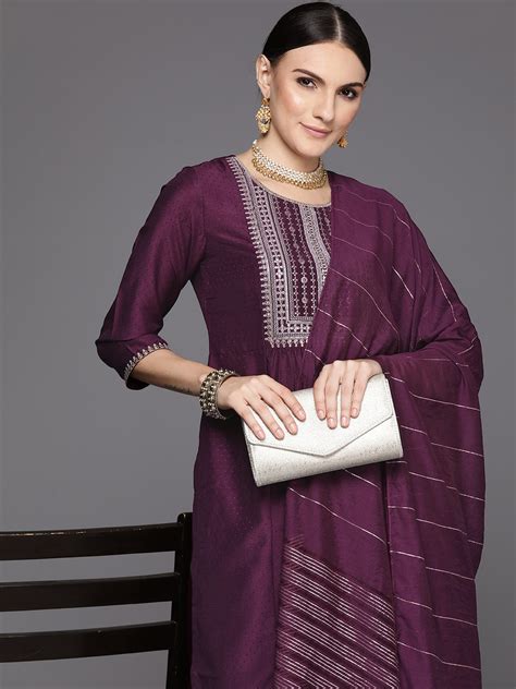 Indo Era Women Yoke Design Empire Sequinned Kurta with Trousers ...