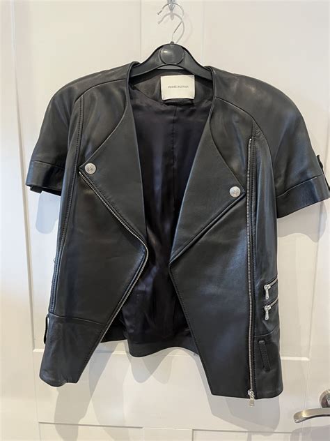 Pierre Balmain Short Sleeve Leather Jacket – StyleSwap