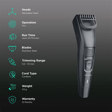 Buy Lifelong Alpha Rechargeable Cordless Dry Trimmer for Beard ...