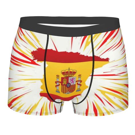 Essence Of Spain Map Flag Boxer Shorts For Men 3D Printed Male Spanish ...