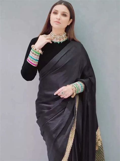 Parineeti Chopra exudes six yards of grace in a black saree and ...