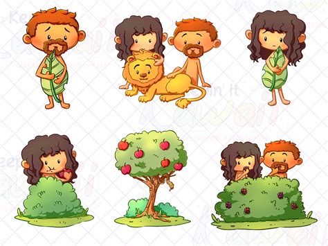 Adam and Eve Clip Art, Bible Story Clipart, Biblical Clip Art ...