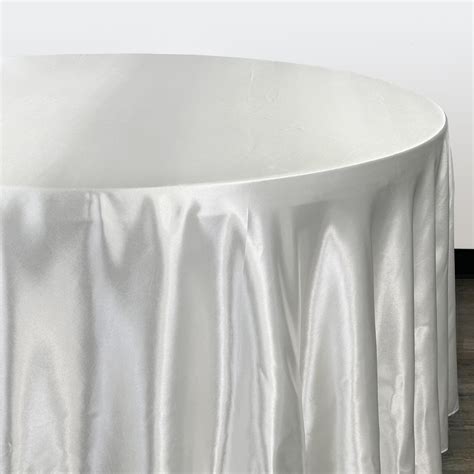 120 Inch Round Satin Tablecloth White