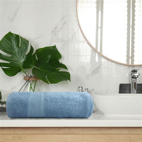 Buy TRIDENT Soft and Plush Blue Solid Cotton Bath Towel - 137x76cm from ...