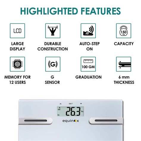 Buy EQUINOX DIGITAL BODY COMPOSITION ANALYSER EQ-EB-66 - ELEGANT DESIGN ...