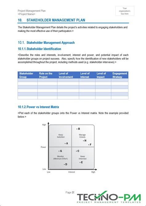 Project Management Plan Template 的图像结果