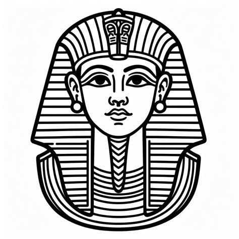 Gold Mask of Tutankhamun Coloring Page