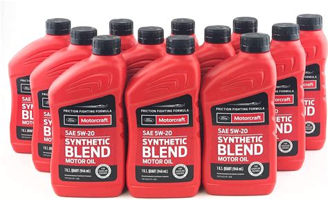 Amazon.com: Motorcraft SAE 5w20 Synthetic Blend Motor Oil- 12 Quart Case