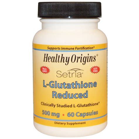 Healthy Origins Setria L-Glutathione Reduced 500 Mg (60 Capsules ...