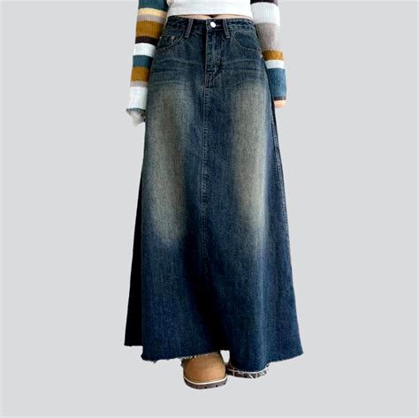 Sanded floor-length denim skirt – Rae Jeans
