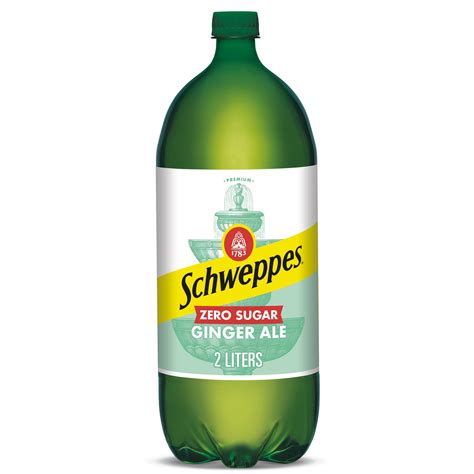 Schweppes Zero Sugar Ginger Ale Soda, 2L Bottle, Bold Carbonated ...